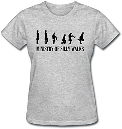 ol2yeb Women's Ministry of Silly Walks T-shirt Grey S