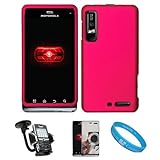 Hot Pink 2 Piece Protective Snap-On Hard Case Cover for Motorola Droid 3 Ve ....