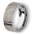 Grooved Brushed and Polished Tungsten Carbide Ring (9.0 mm) - Sizes 8-14