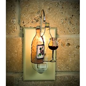 SWITCHABLES Stained Glass Night Light COVER - WINE BOTTLE SW055 - LIGHT FIXTURE SOLD... by Switchables