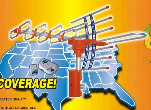 2010 Hdtv VHF UHF Fm Tv Amplified Rotor Antenna Outdoor