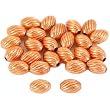 25 Copper Corrugated Oval Beads Jewelry Beading 4.5mm