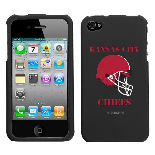 iPhone 4 4S Kansas City Chiefs Black Superior Helmet Snap on Hard Cover