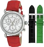 Sartego Unisex Watch with 100 Diamond Bezel White Dial Leather Band