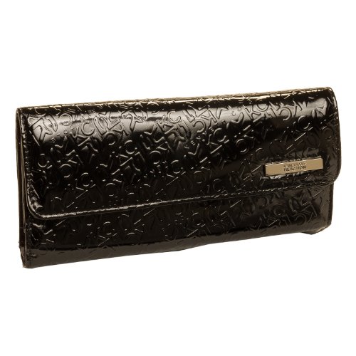 Kenneth Cole Reaction Womens Patent KCR Logo Tri Me a River Trifold Wallet