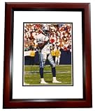 Herman Moore Autographed Detroit Lions 8x10 Photo MAHOGANY CUSTOM FRAME