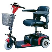 Drive Medical Phoenix 3 Wheel Compact Portable Travel Power Scooter, Red / Blue