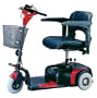 Drive Medical Phoenix 3 Wheel Compact Portable Travel Power Scooter, Red / Blue