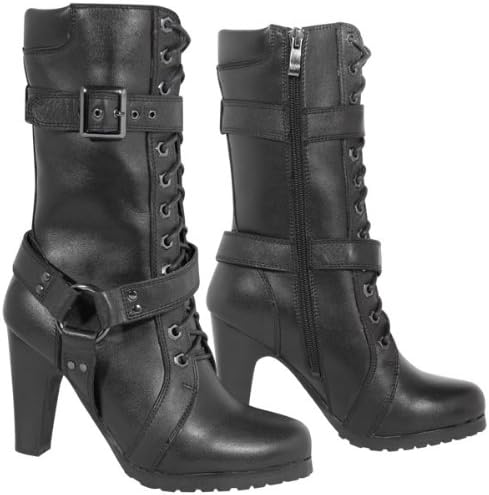 Xelement LU8003 Womens Fashion Buckle and Harness Motorcycle Boots - 7