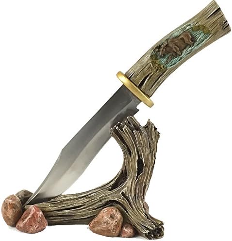 Decorative 10.5" Moose Handle Knife with Stand