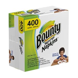 Bounty Paper Napkins, White, 400 Count