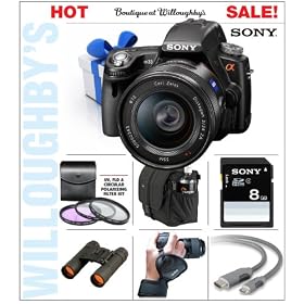 Sony DSLR-SLT-A33V 14.2MP MP Digital SLR with Translucent Mirror Technology and 3D Sweep Panorama Combined with SAL-2470Z 24-70mm f/2.8 Carl Zeiss Vario-Sonnar T* Autofocus Lens (SAL2470Z) + 8GB Flash Memory Starter Pack #1