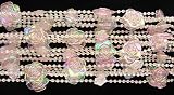 Pack Of 3 Pink and Iridescent Rose Beaded Christmas Garlands 9'