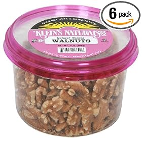 Klein's Naturals Walnuts, Raw Shelled, 7-Ounce Tubs (Pack of 6)