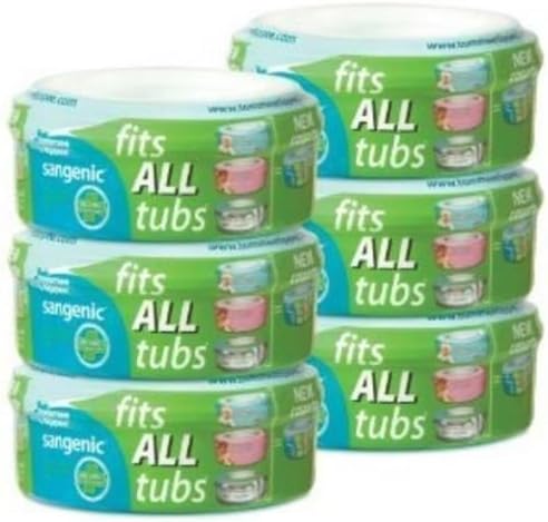 6 X Tommee Tippee Sangenic Baby Nappy Sacks Bags Wrappers Refills Cassettes Pack by Viyada