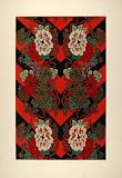51Nyp4vYHyL. SL160  1883 Japanese Fabric Design Obi Peony Chromolithograph   Original Chromolithograph