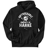 Sweatshirt Black " Untouchable : Property Of Hanne - Urban Style / Stencil " Name