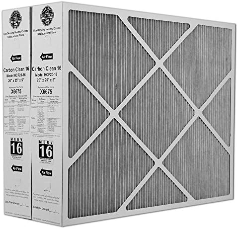 RO6G Lennox X6675 Carbon Clean 16 MERV 16 Filter 20" x 25" x 5" (2 Pack)