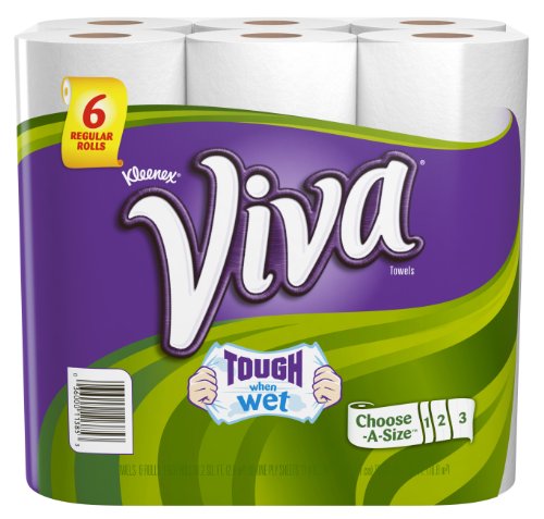 Viva Paper Towels, Choose-a-Size, White, Big Roll, 6 rolls, Pack of 4, (24 Rolls)