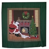 Patch Magic 72-Inch by 72-Inch Santa By The Fireside Shower Curtain