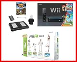 Nintendo Wii Black Super Mario Super Bundle with Wii Fit Plus, Wii Fun N' Fit Kit and Bonus