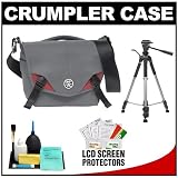 Crumpler 5 Million Dollar Home Photo/Video Camera Bag/Case (Grey/Red) with Tripod + Accessory Kit for Canon Rebel XSi, XS, T1i, T2i, 50D, 7D, Nikon D40, D60, D3000, D5000, D90, D300, D300s, D700, Olympus Evolt E-30, E-450, E-520, E-620, and Sony Alpha A290, A390, A450, A500, A550, A700 Digital SLR Cameras