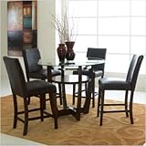 IMAGE OF Apollo 5 Piece Counter Height Table Set in Deep Brown Cherry