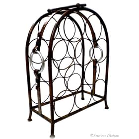 10 Bottle Wrought Iron Wine Rack by American Chateau