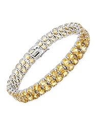 Genuine Morne Rouge (TM) Bracelet. 28.00 Ctw Citrine Sterling Silver Tennis Bracelet - Material/Stone: Citrine. 28.0 grams in weight and 7.5 inches in length. 100% Satisfaction Guaranteed.