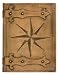 Compass Rose Hand Crafted Beige Genuine Leather Photo Album / Scrapbook, Gift Boxed, 9"x12"