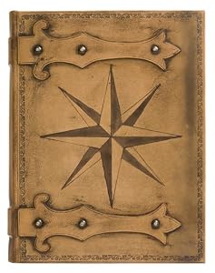 Compass Rose Hand Crafted Beige Genuine Leather Photo Album / Scrapbook, Gift Boxed, 9"x12"