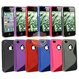 2 Tones S Shape Hybrid TPU Candy Skin Cases Covers Compatible With iPhone 4 ....
