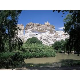View to Castle on Top of Chalk Cliffs on the Jucar River, Alcala Del Jucar, Albacete, Spain Photographic Poster Print by Ruth Tomlinson, 40x30