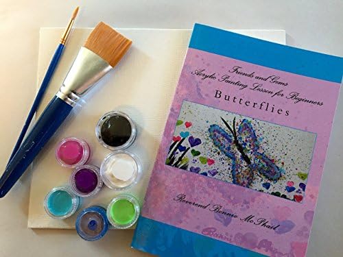 Canvas Acrylic Painting Kit -DIY Painting Kit for All Ages - Butterflies- Frame Included