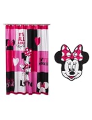 Toy: Minnie Mouse Bath Set - Includes: Minnie Mouse Shower Curtain & Minnie Mouse Bath Rug - Artistix Designs Gift Baskets