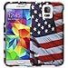 Fosmon MATT-DESIGN Rubberized Protective Hard Case for Samsung Galaxy S5 - Retail Packaging (American Flag)