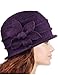 Dahlia Women's Daisy Flower Wool Cloche Bucket Hat