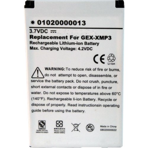 Replacement Pioneer Battery Xm Radio Battery
