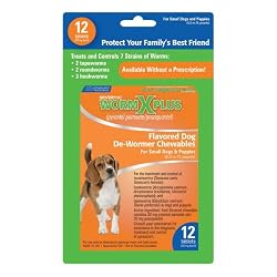 Sentry HC WormX Plus Dog Dewormer (Round/Hook/Tapeworm), Small Dog, 12-Count