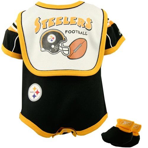 Reebok Pittsburgh Steelers Newborn 3-Piece Creeper Set
