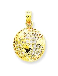 14K Gold Polished Globe Pendant Jewelry FindingKing