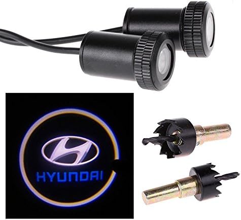 Greenyourlife Universal Car LED Projector Door Lamp Ghost Shadow Welcome Light Laser Emblem Logo Kit for Hyundai - 1 Pair