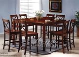 Counter Height Dining Table Dark Brown Finish