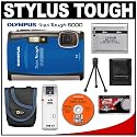 Olympus Stylus TOUGH-6000 Shockproof & Waterproof Digital Camera (Blue) + Spare Li-50B Battery + Case + Cameta Bonus Accessory Kit