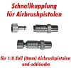 AT- Airbrush Quick Disconnector (Schnellkupplung) AT-QD-01, Schnellkupplung zum schnellen wechseln der Airbrushpistolen