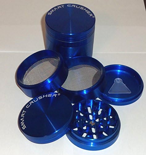 Large 5 Piece Smart Crusher Aluminum 2.5 Inch Coffee Herb Grinder + Herb Scraper