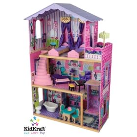 KidKraft My Dream Mansion Wooden Dollhouse with New Gliding Elevator and 13 Pieces of Wooden Furniture
