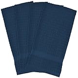 DII 100% Cotton, Machine Washable, Classic, Everyday Kitchen Basic, Waffle Terry Dishtowel, 15 x 26", Set of 4- Blue