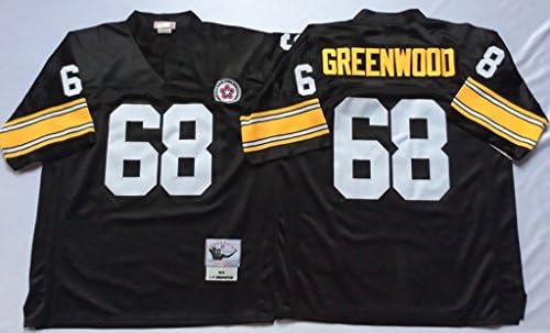 Men's L.C. Greenwood #68 Black Throwback Football Jersey XX-Large