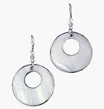 Avon Mother-Of-Pearl Medallion Hoop Earrings